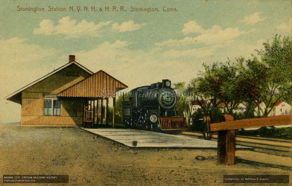 Postcard: Stonington Station, New York, New Haven & Hartford Railroad.  Stonington, Connecticut